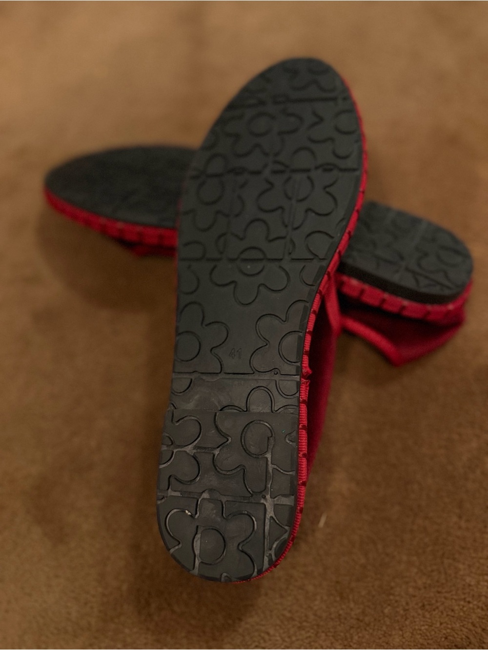 CUCCOO Burgundy Velvet Mary Jane Flats with Strap - Picture 4 of 4